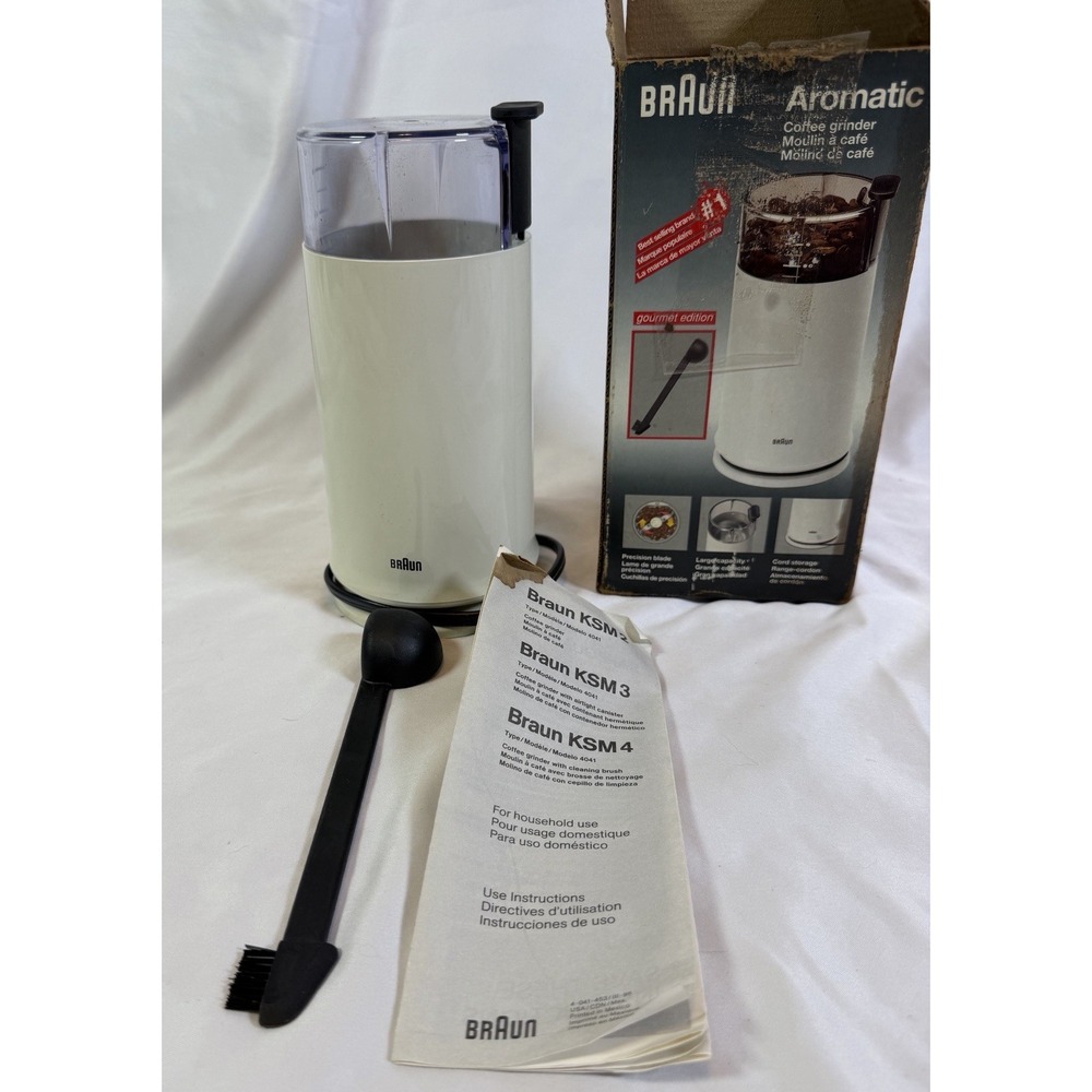 Braun Aromatic KSM4 Coffee Grinder Type 4041 w/ Box & Scoop Tested